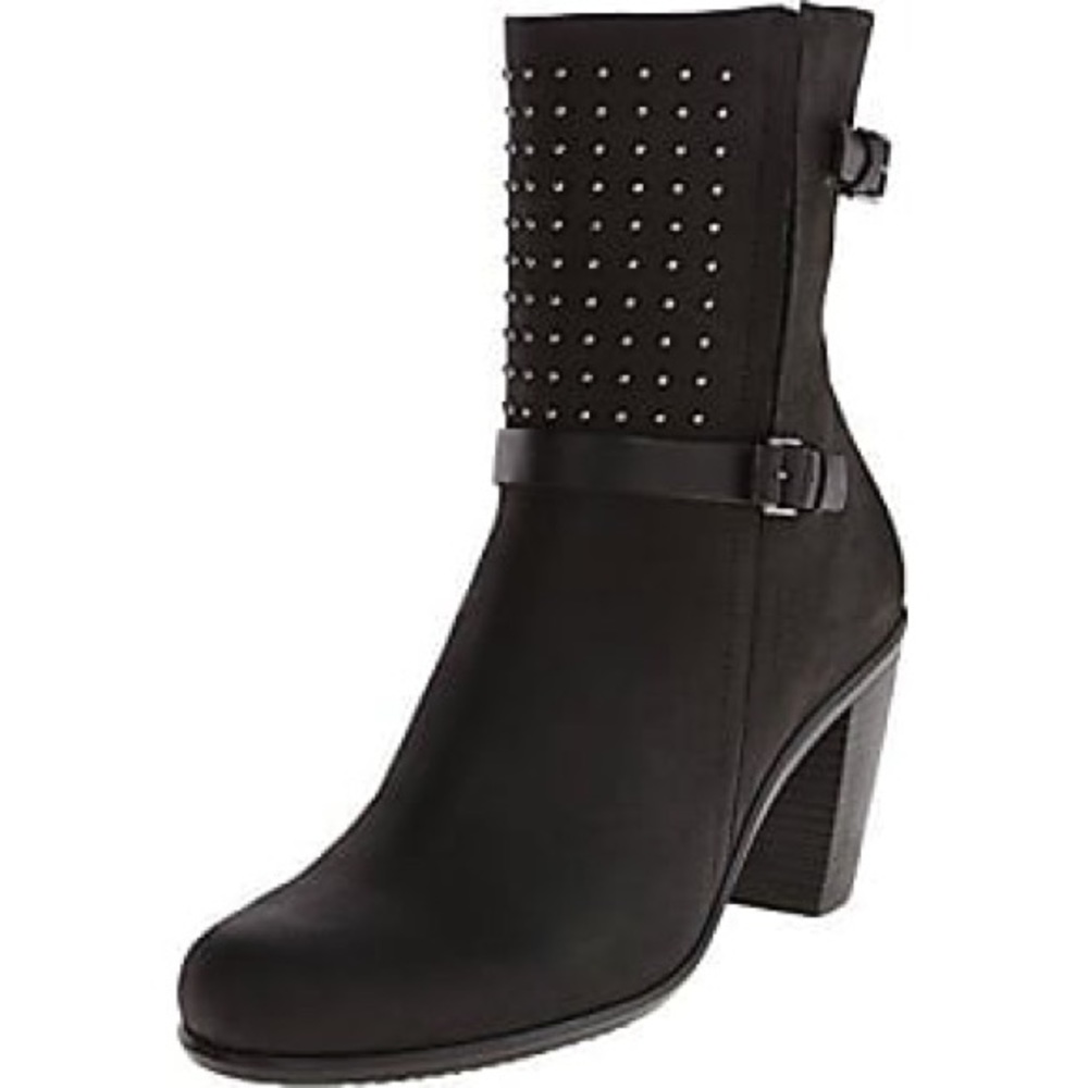 Ecco black studded boots